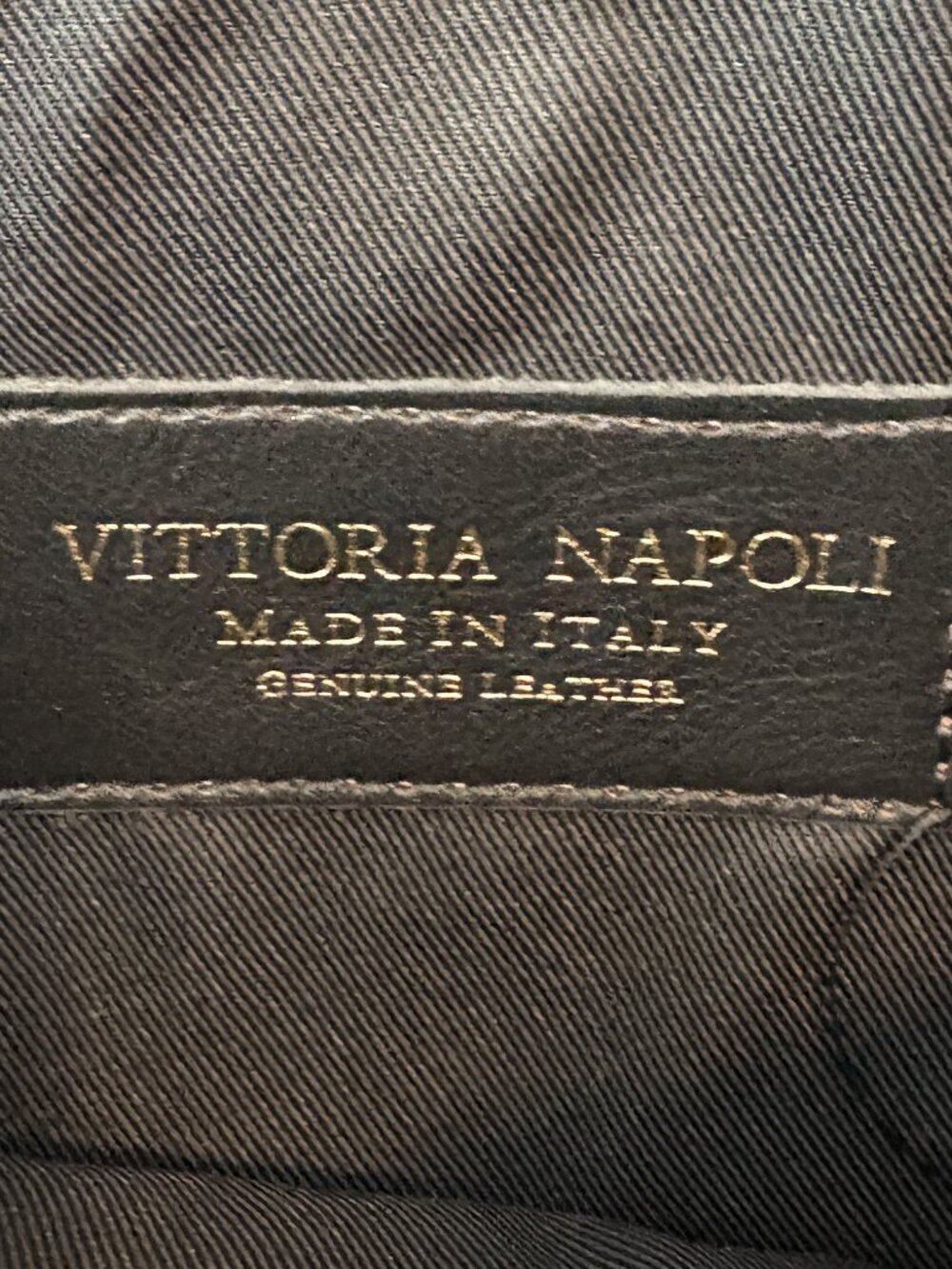 Vittoria Napoli Italian Leather Envelope Clutch – Blue/White Geometric Print - Picture 5 of 5